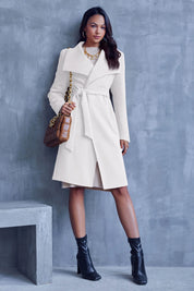 Cicy Bell Womens White Pea Coat