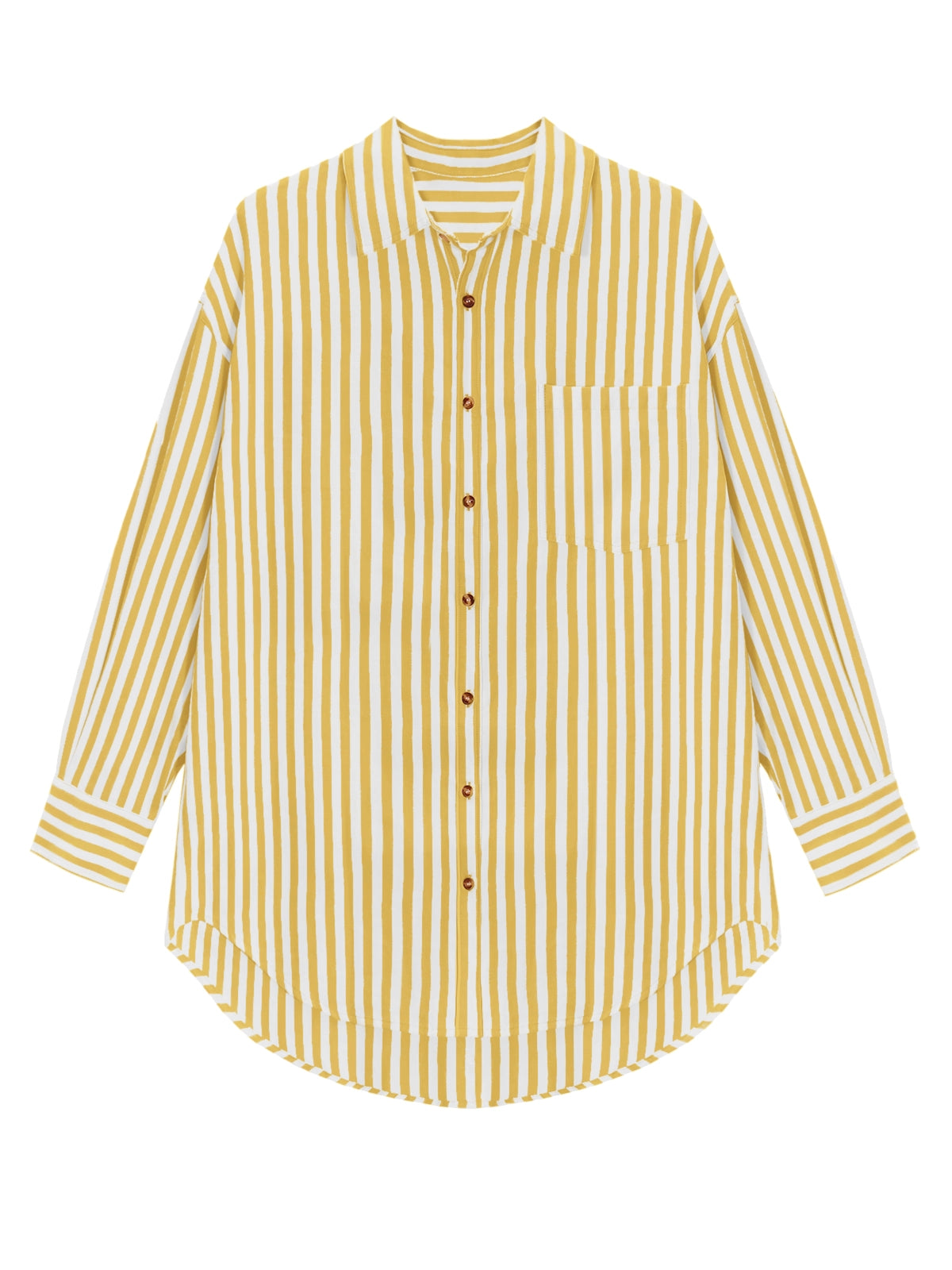 Cicy Bell Womens Yellow Striped Shirts