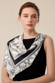 Cicy Bell Womens Floral Silk Head Scarf