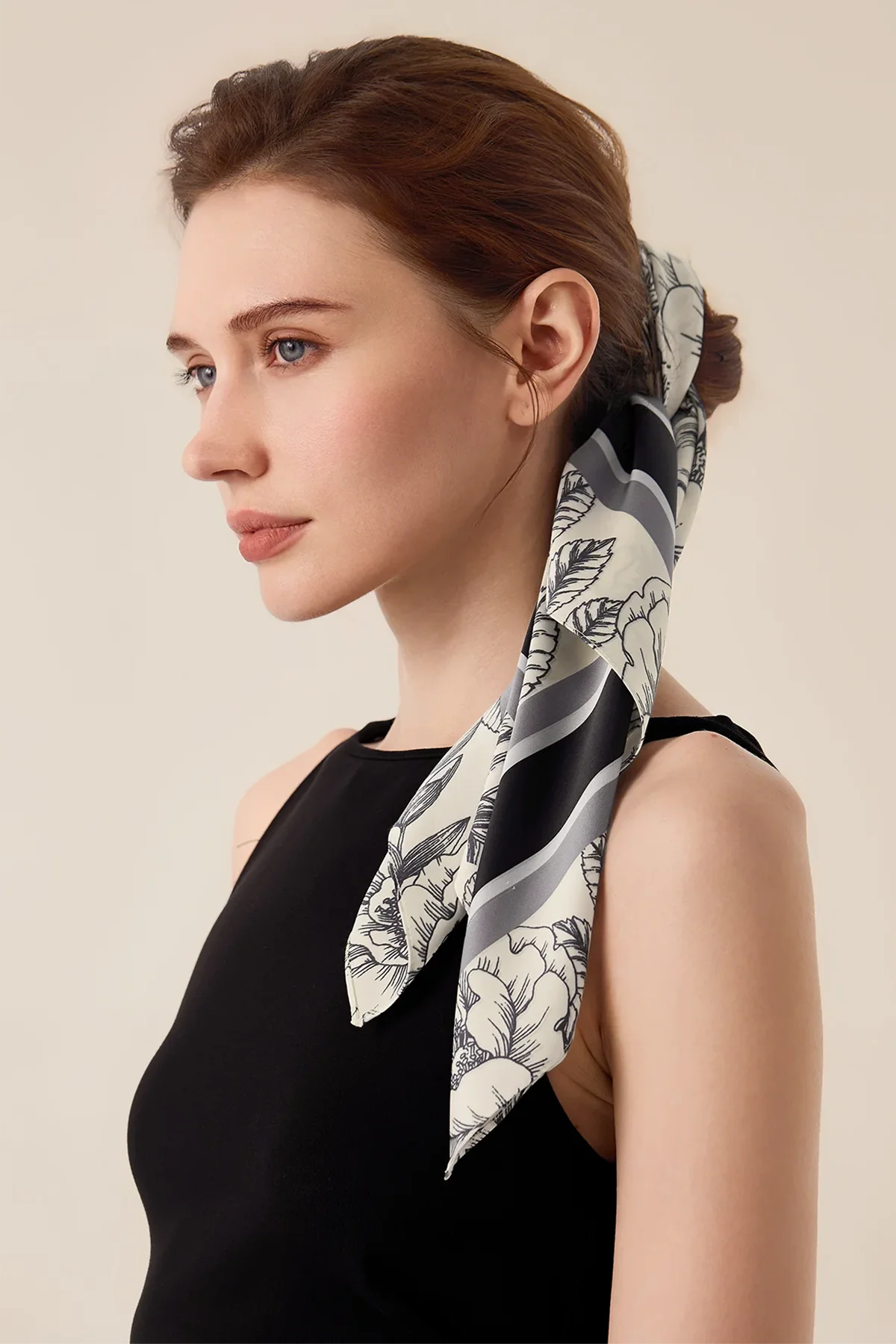 Cicy Bell Womens Floral Silk Head Scarf