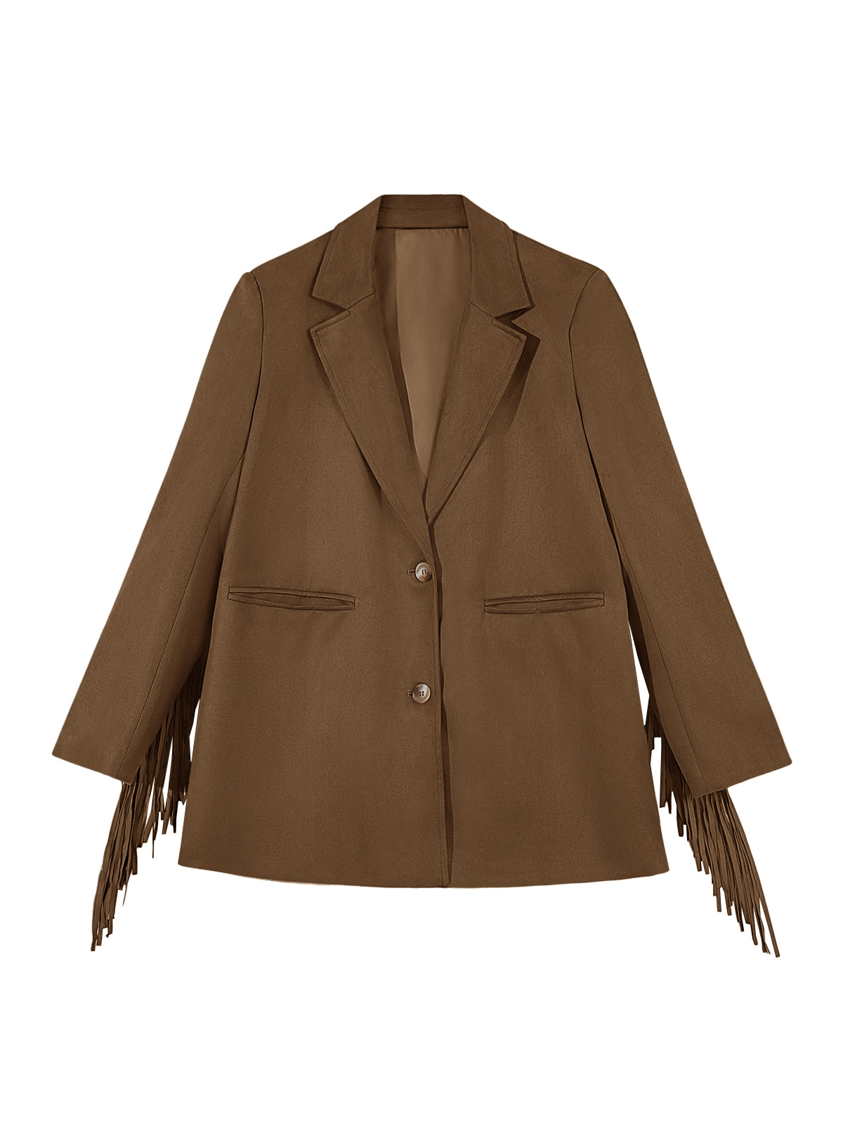 Cicy Bell Womens Dark Brown Fringe Jacket