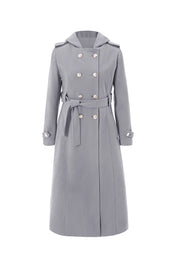 Cicy Bell Womens Grey Long Hooded Coat