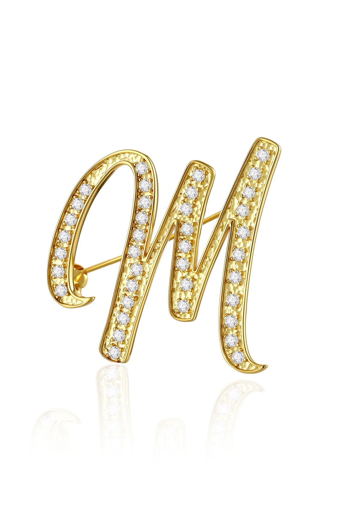 Cicy Bell Womens Letter M Gold Brooch Pins
