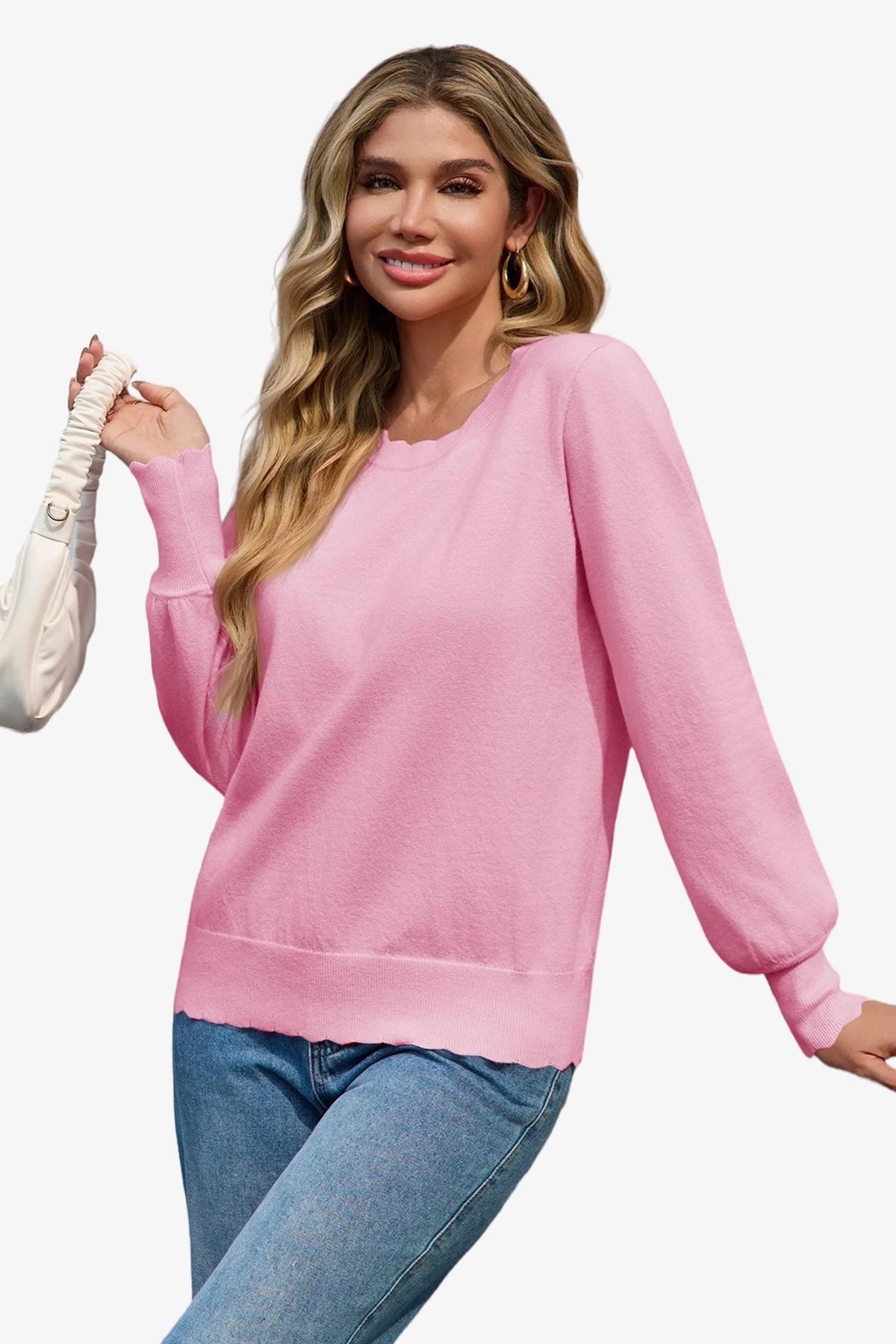 Cicy Bell Womens Pink Pullover Tops