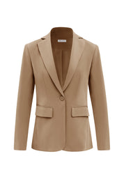 Cicy Bell Womens Dark Khaki Casual Work Blazers