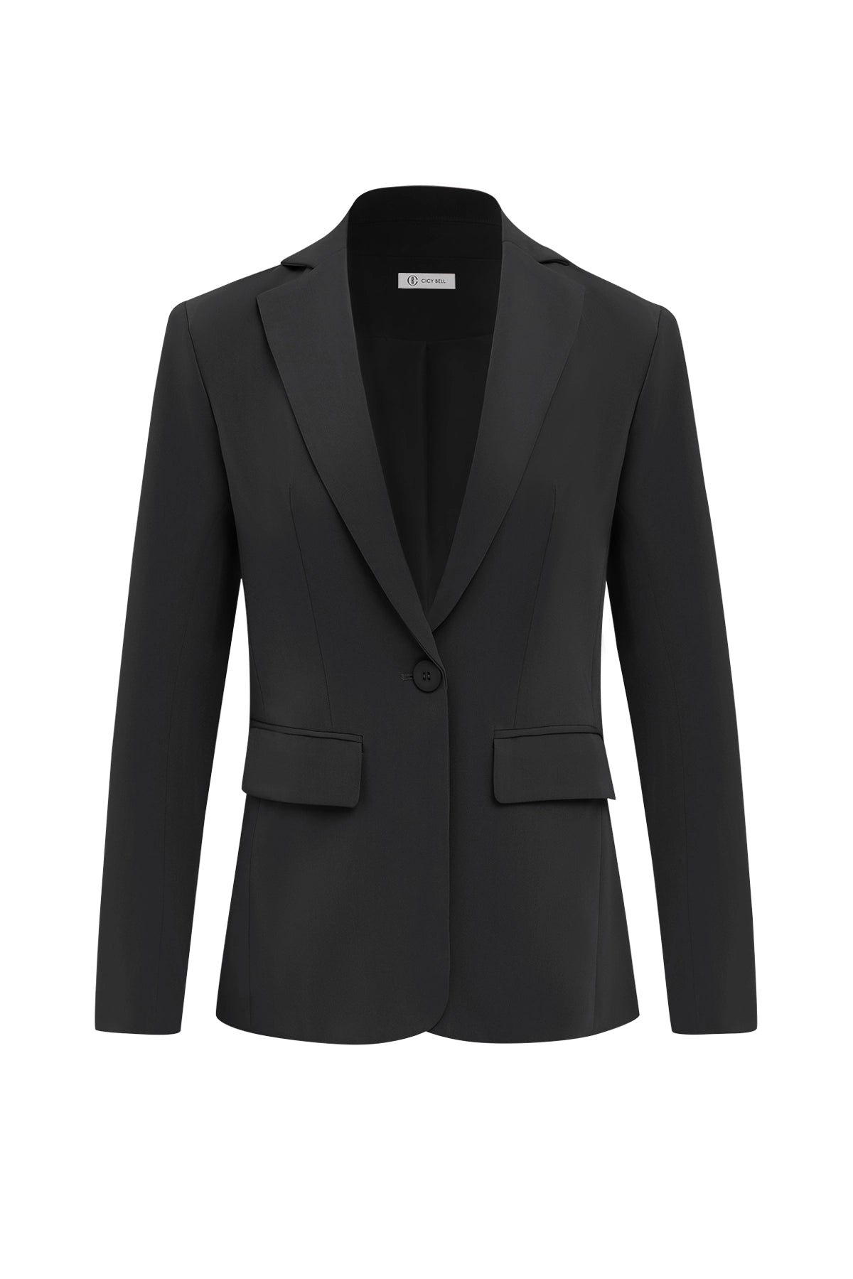 Cicy Bell Womens Black Casual Work Blazers