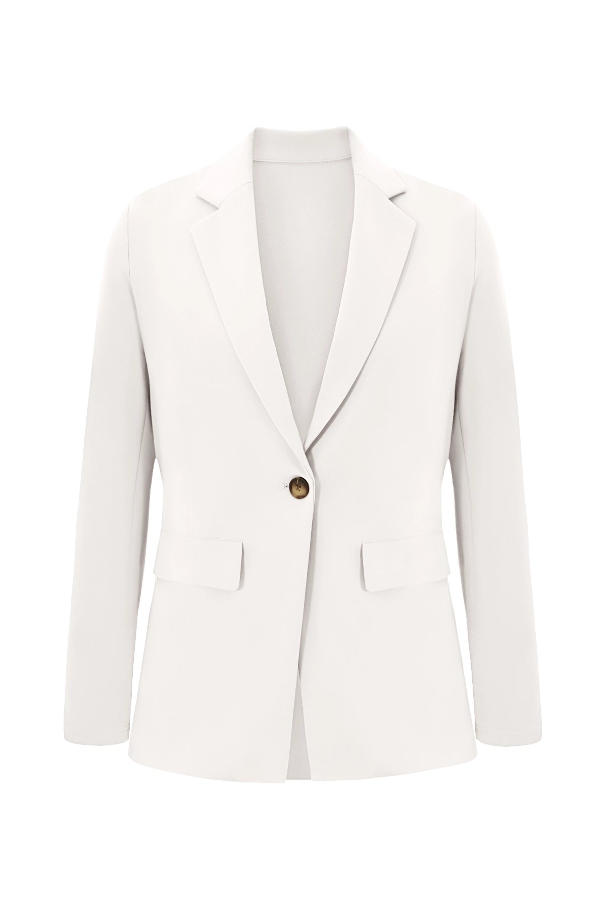 Cicy Bell Womens White Button Knit Blazer