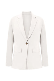 Cicy Bell Womens White Button Knit Blazer