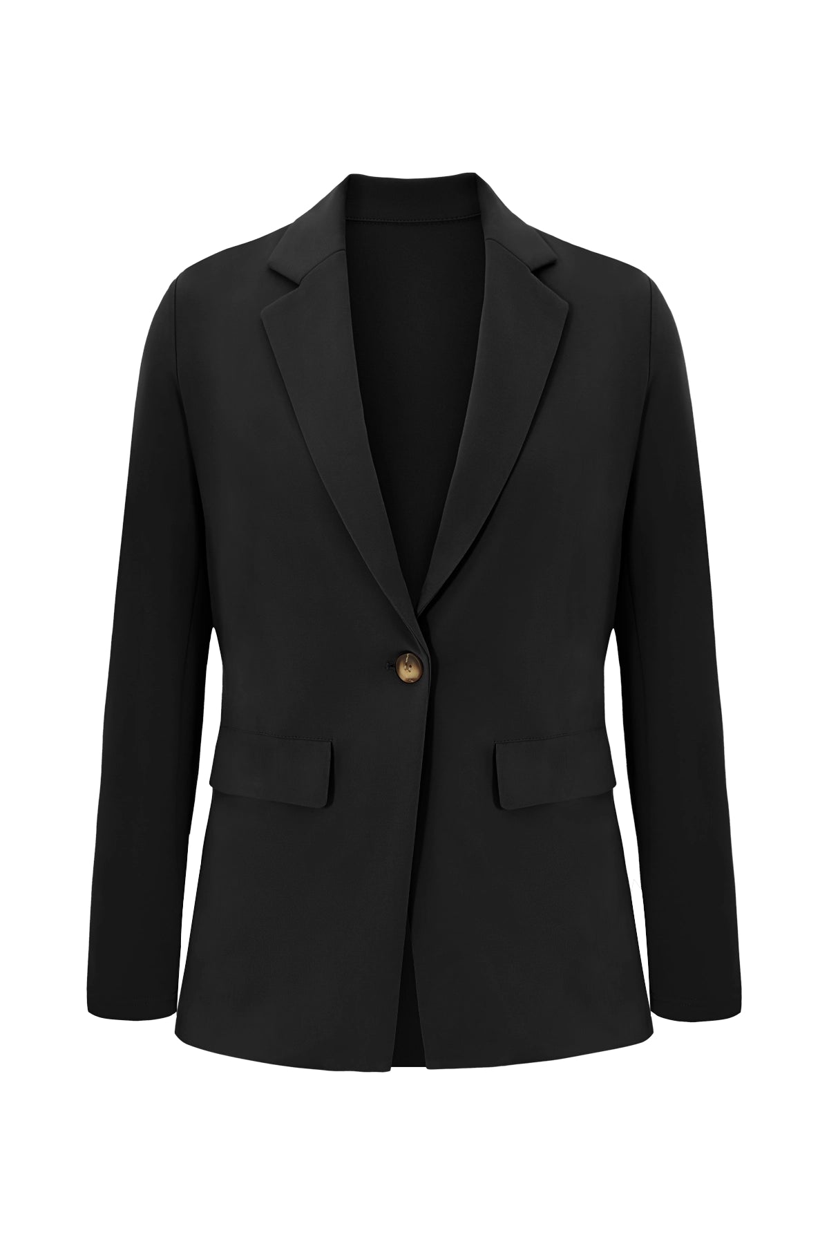 Cicy Bell Womens Black Button Knit Blazer