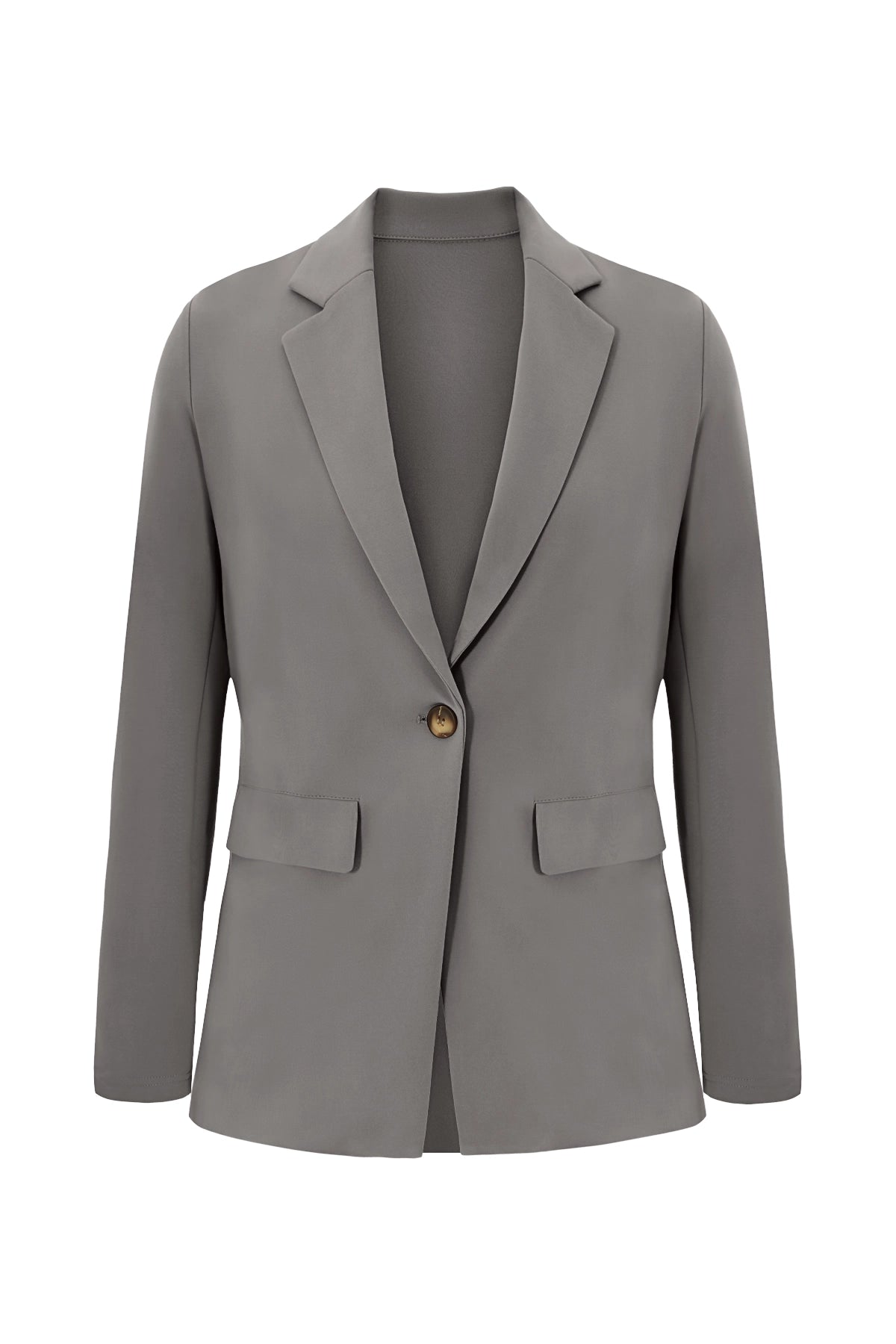 Cicy Bell Womens Dark Grey Button Knit Blazer