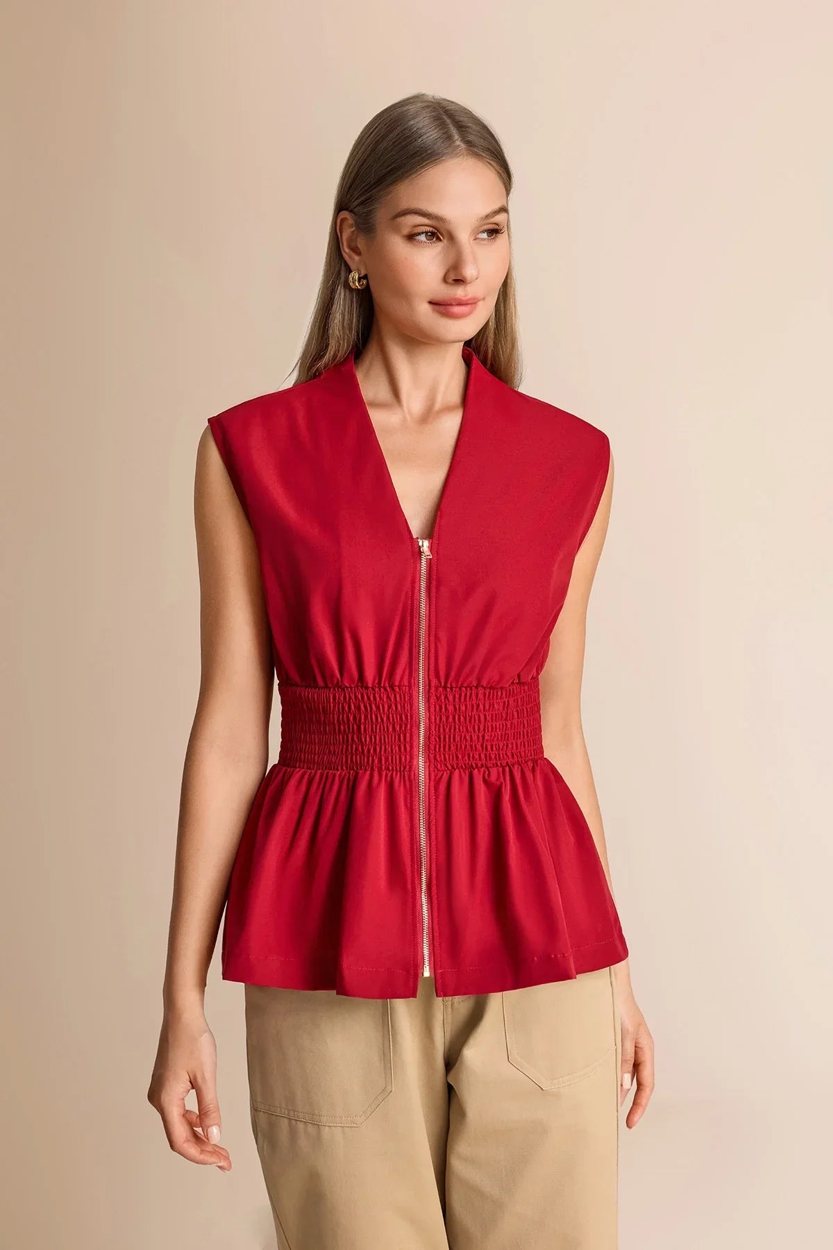 Command the Room: The Red Peplum Top You Need This Summer