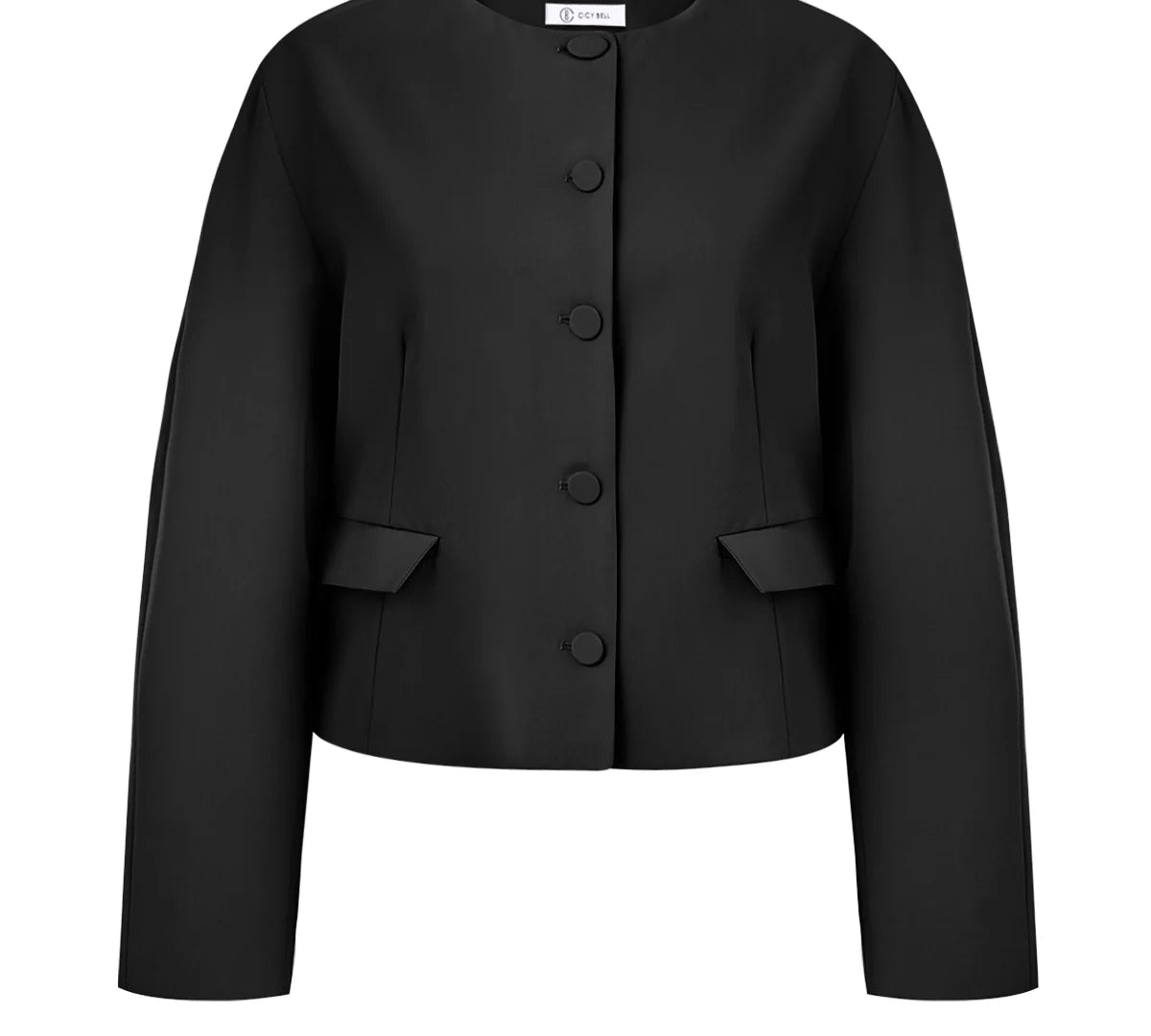 Cicy Bell Womens Black Cropped Blazer