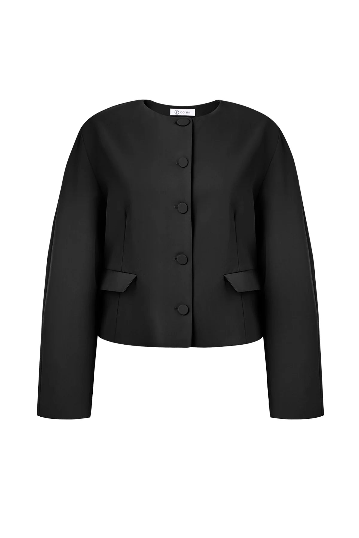 Cicy Bell Womens Black Cropped Blazer