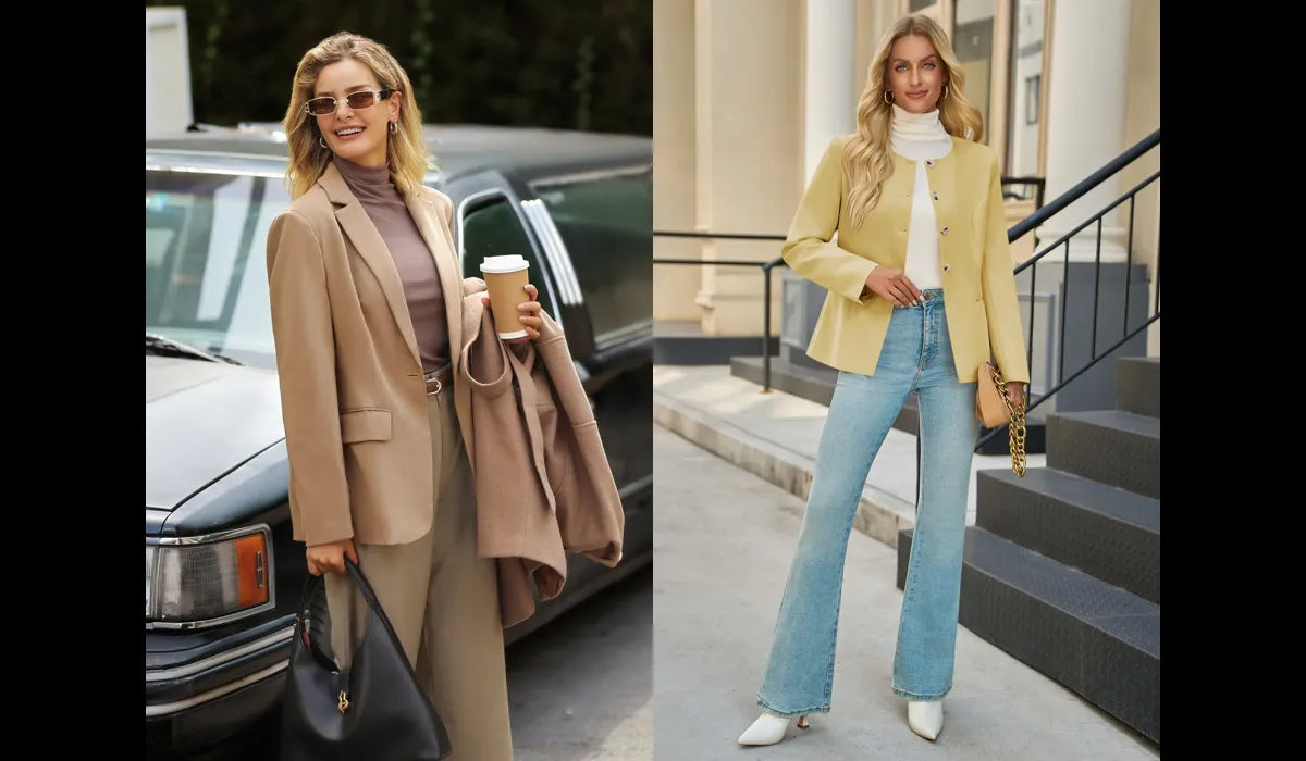 Two women went out wearing casual Cicybell blazers