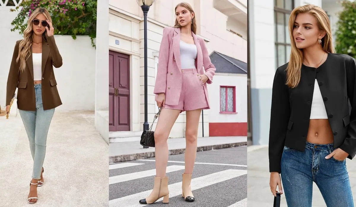 Three young women go out wearing cicybell blazer