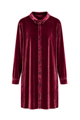 Women Velvet Button Down Mini Dress | Cicy Bell