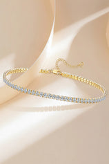 Womens Gold Cubic Zirconia Tennis Necklace | CicyBell