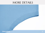 Womens Sky Blue Cropped Sweater Vest | CicyBell