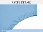 Womens Sky Blue Cropped Sweater Vest | CicyBell