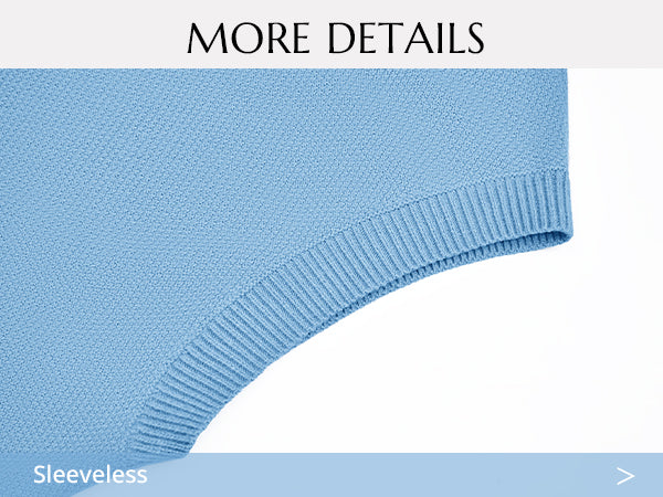 Womens Sky Blue Cropped Sweater Vest | CicyBell