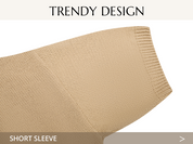 Womens Khaki Half Sleeve Sweaters | CicyBell