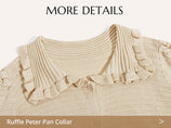Cicy Bell Apricot Ruffle Peter Pan Collar Cardigan Sweater