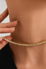 Womens Gold Cubic Zirconia Tennis Necklace | CicyBell