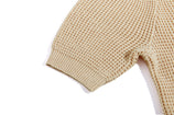 Womens Apricot Puff Short Sleeve Sweaters Tops | CicyBell