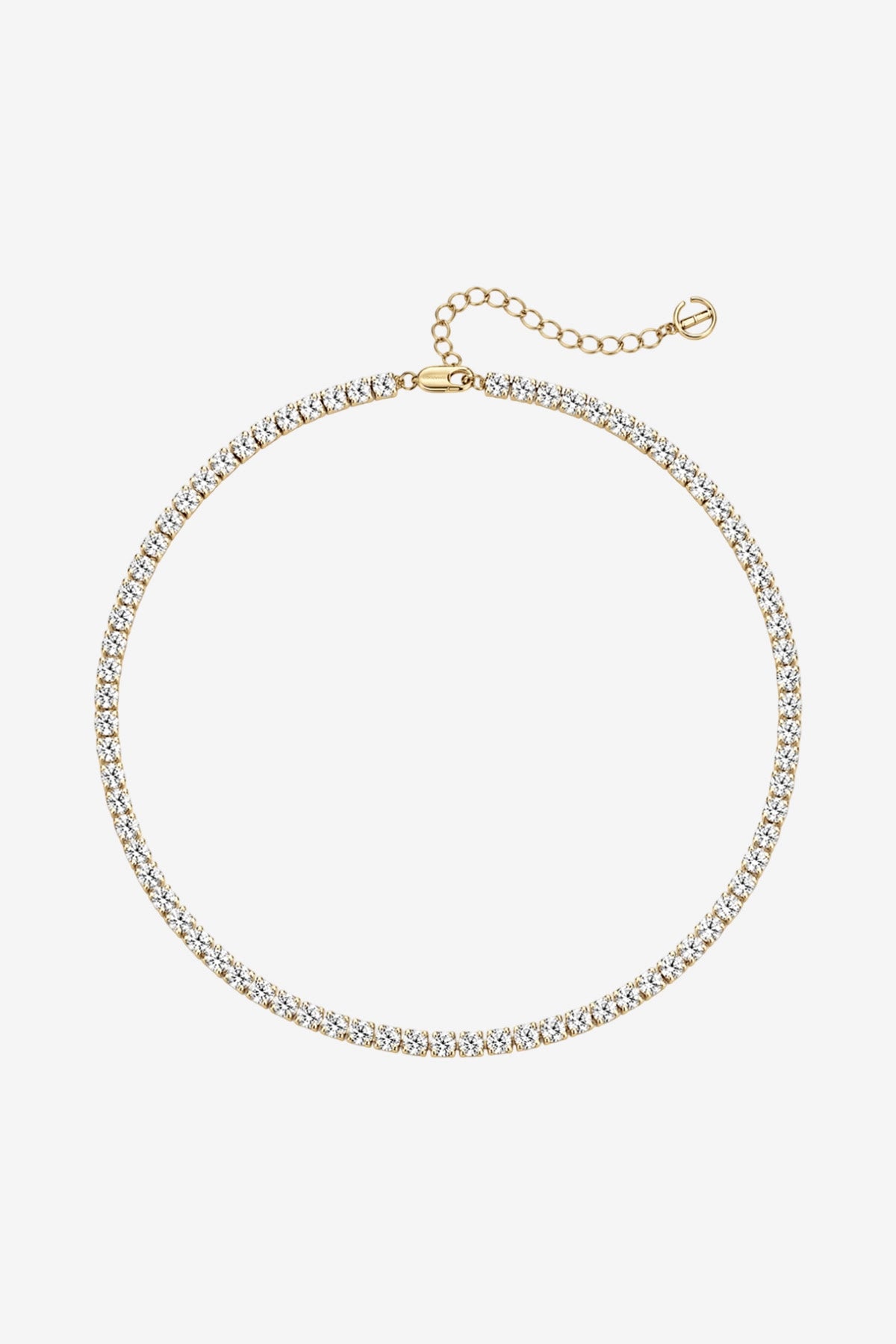 Womens Gold Cubic Zirconia Tennis Necklace | CicyBell