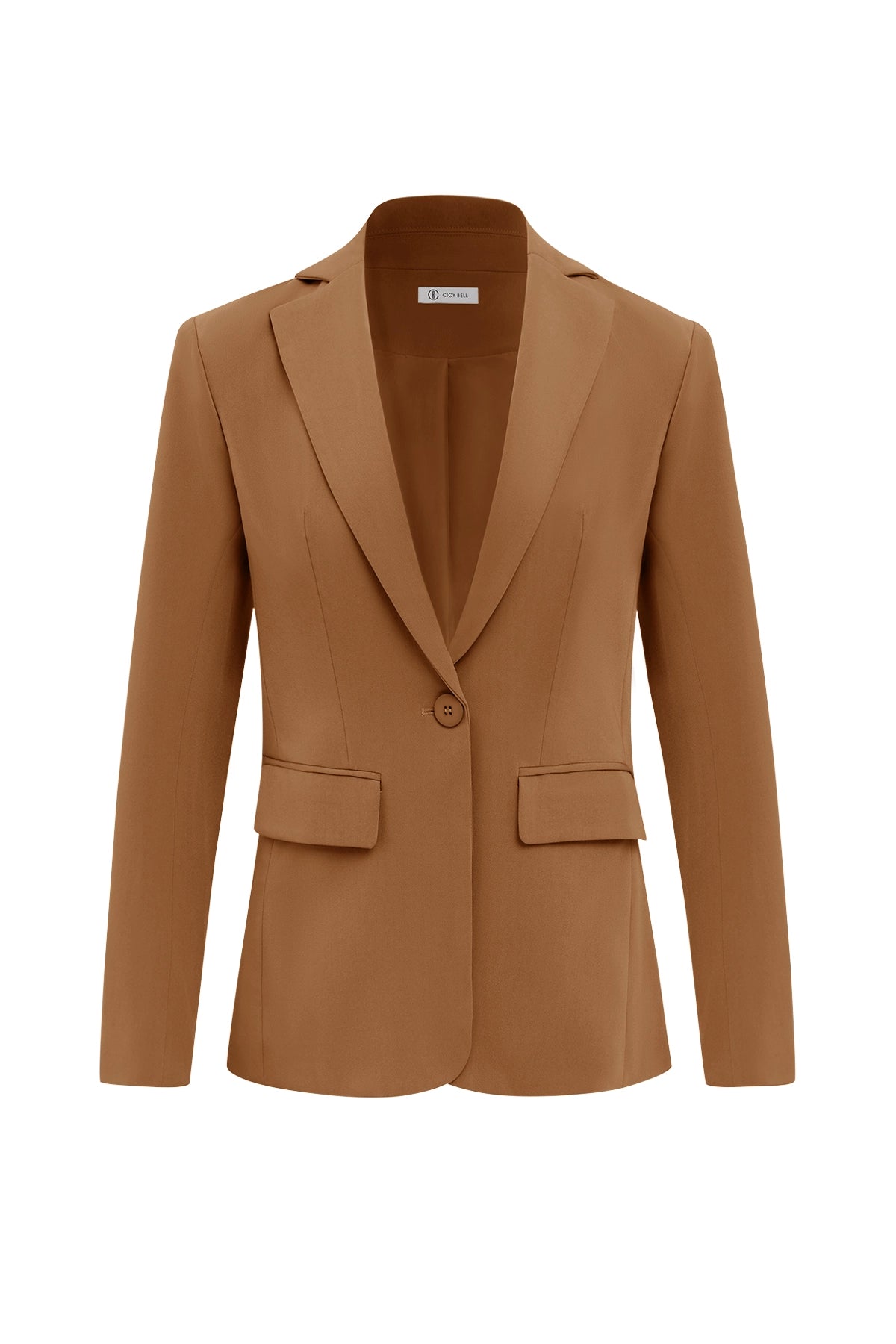Cicy Bell Womens Brown Casual Work Blazers