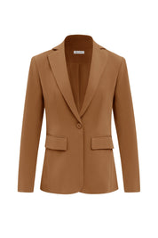 Cicy Bell Womens Brown Casual Work Blazers