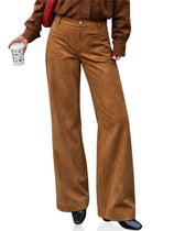Womens Suede High Straight Leg Trousers | Cicy Bell