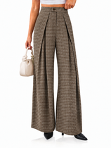 Womens Wide Leg Pleated High Waist Pants |Cicy Bell