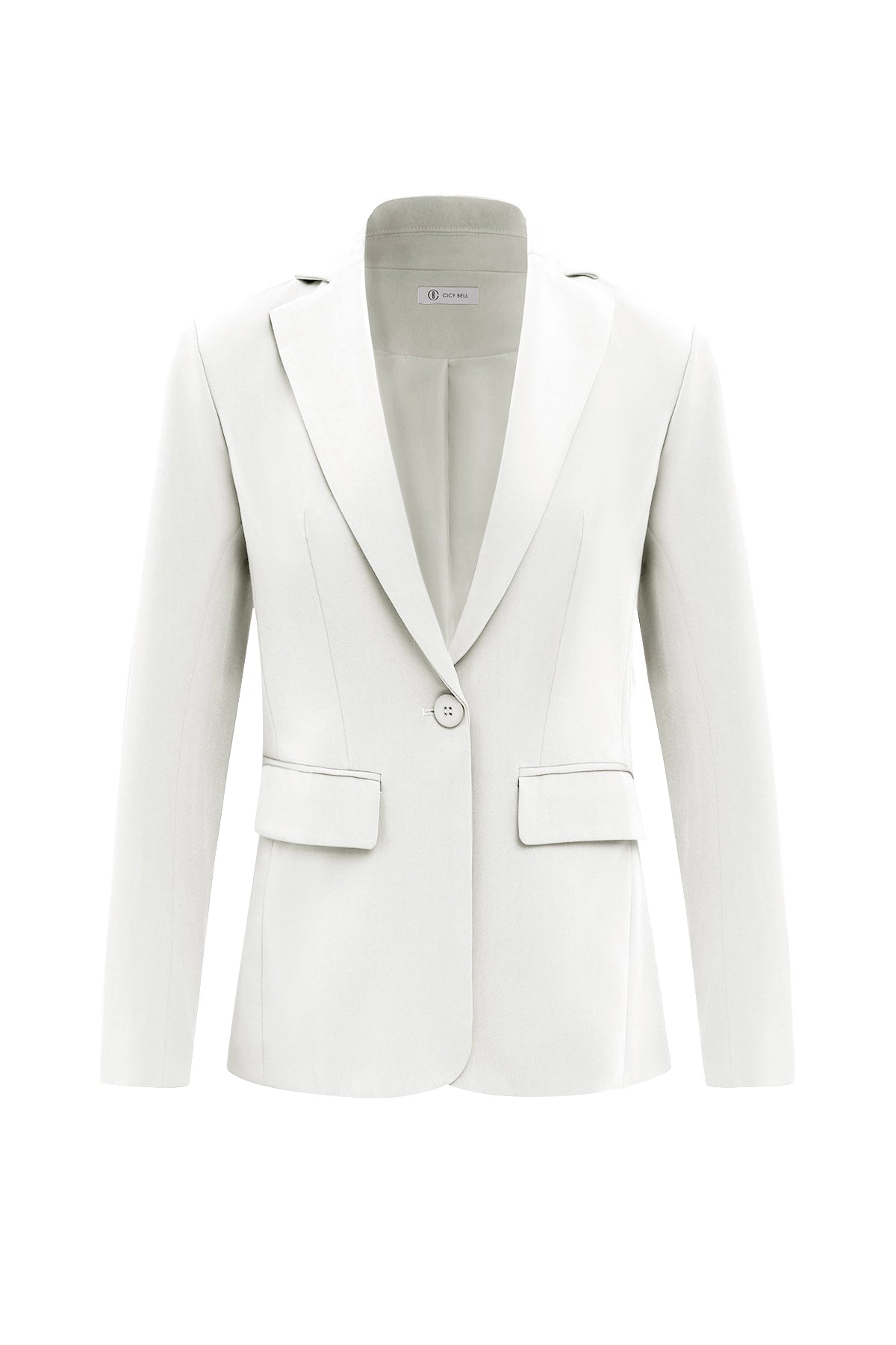 Cicy Bell Womens White Casual Work Blazers