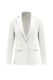 Cicy Bell Womens White Casual Work Blazers