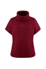 Cicy Bell Womens Burgundy Oversized Turtleneck Poncho Sweaters