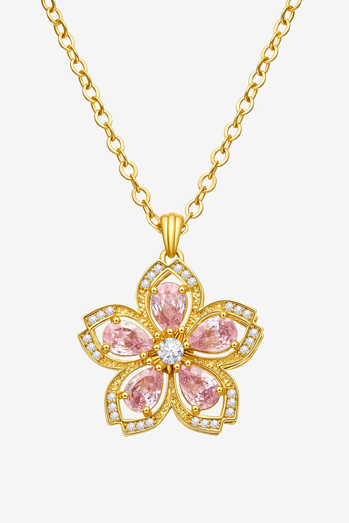 Womens Gold Flower Fidget Necklace | CicyBell