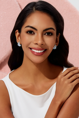 Womens Sky Blue Flower Stud Earrings 3