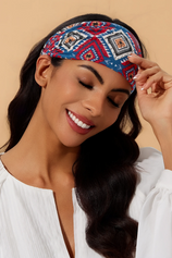 Womens Red and Blue Boho Yoga Headband | CicyBell
