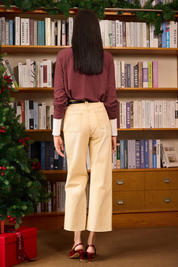 Cicy Bell Burgundy Long Sleeve Tunic Tops