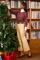 Cicy Bell Burgundy Long Sleeve Tunic Tops