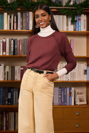 Cicy Bell Burgundy Long Sleeve Tunic Tops