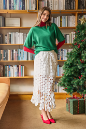 Cicy Bell Womens Green Half Sleeve Sweaters