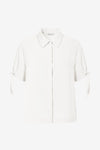 Womens White Short Sleeve Button Down Shirts 2