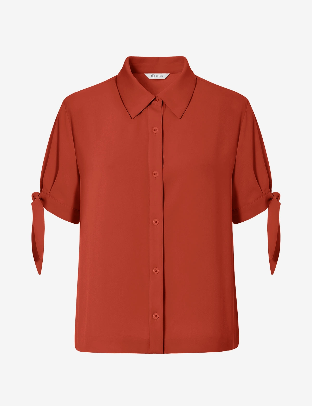 Womens Caramel  Short Sleeve Button Down Shirts 2