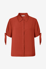 Womens Caramel  Short Sleeve Button Down Shirts 2