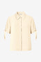 Womens Beige Short Sleeve Button Down Shirts 2