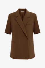 Womens Brown Summer Oversized Blazer 2