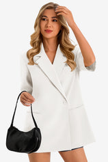Womens White Summer Oversized Blazer 1