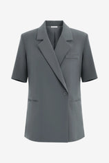 Womens Dark Grey Summer Oversized Blazer 2